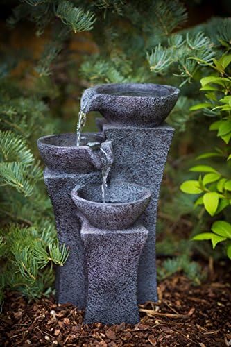 Vicenza 18 Inch Tri-Bowl Cascading Waterfall Fountain