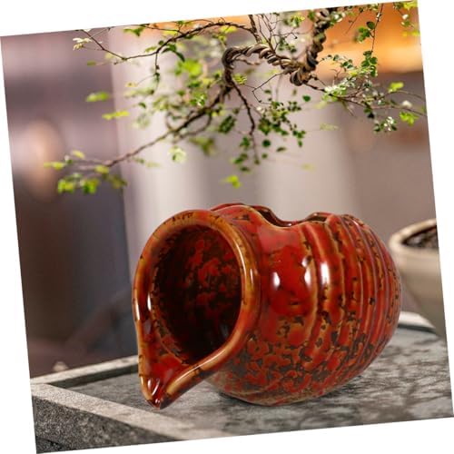 Elegant Red Ceramic Tabletop Waterfall Fountain for Zen Decor