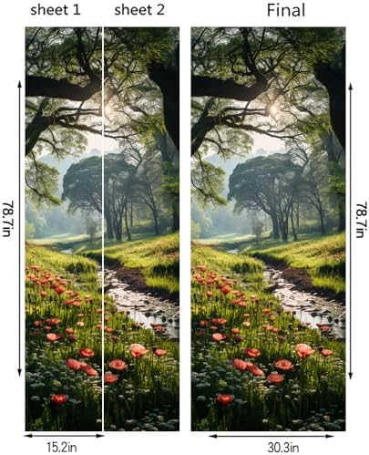 Redamancy Nature Scenery Forest Peel and Stick Mural Decals