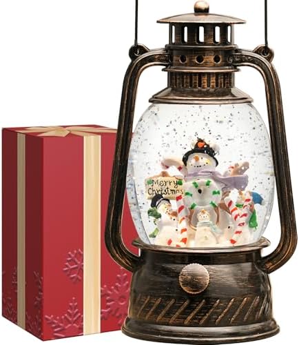 Joyful Snowman Snow Globe with Music and Light