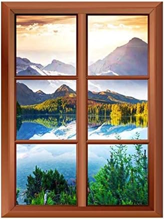 Wall26 Removable Wall Sticker - Fantastic Sunny Day in Mountain Lake