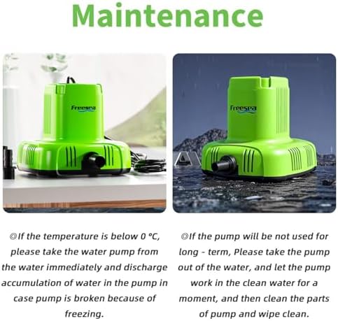 FREESEA Submersible Pond Pump 1585 GPH 120W for Outdoor Use
