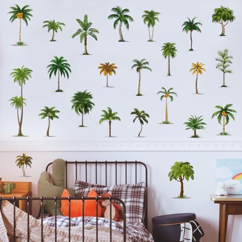MEFOSS Tropical Palm Tree Wall Stickers for Kids Room