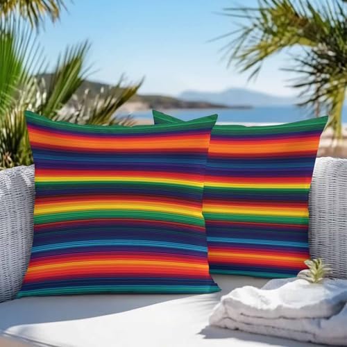Litter Star Waterproof Pillow Covers 24x24 Inches 2 Pack Mexican Stripes Ethnic Style