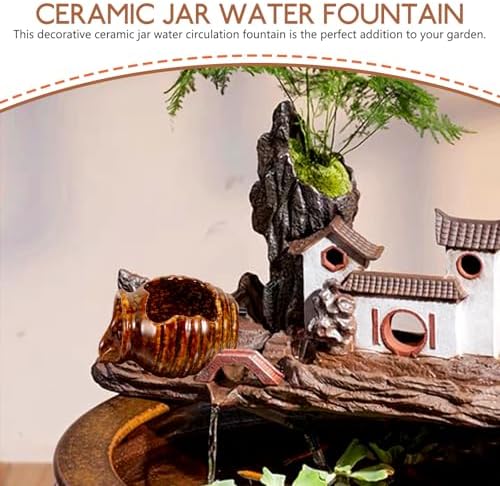Luxshiny Ceramic Water Fountain Jar with Pump