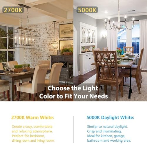 KINUR E26 LED Candelabra Light Bulbs 4W 10Pack Warm White