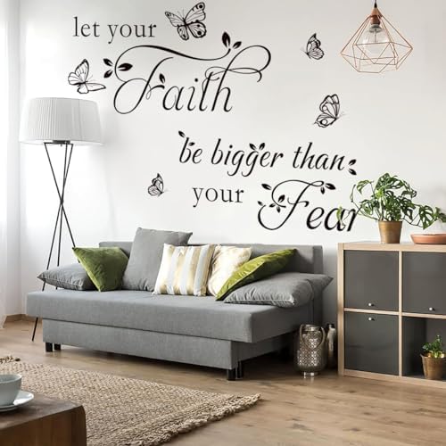 Inspirational Faith Bigger Than Fear Wall Decal Sticker