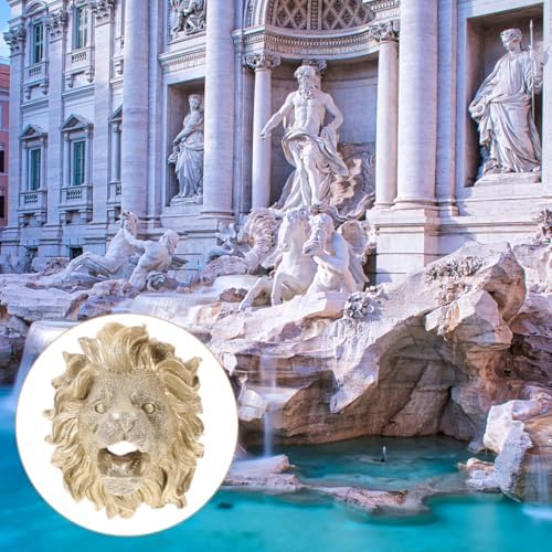 IMIKEYA Wall-Mount Garden Fountain Lion Head Sprayer Nozzle