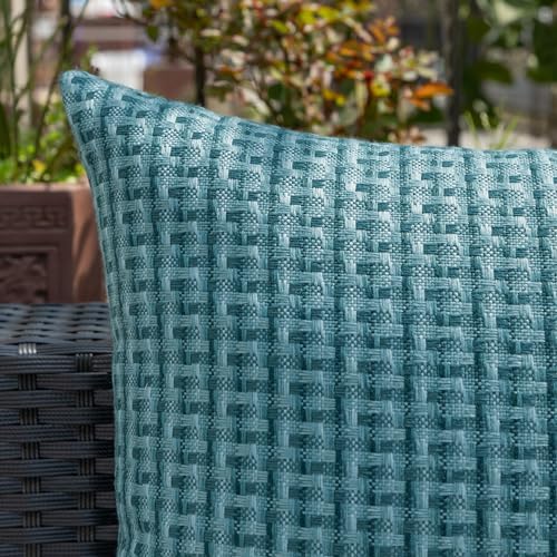 Kevin Textile Waterproof Throw Pillow Covers Pack of 2 Teal