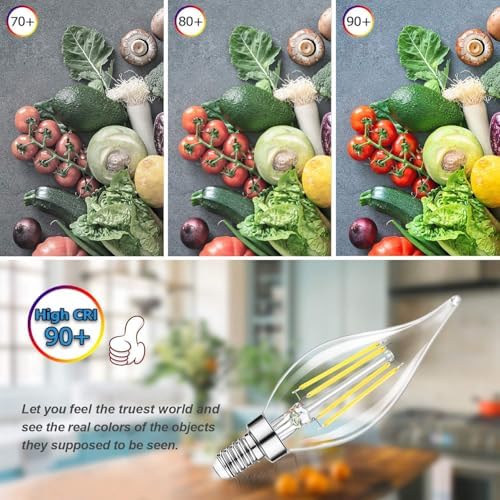 TOBUSA Dimmable E12 LED Bulbs 6W 600lm 5000K Daylight White 6-Pack