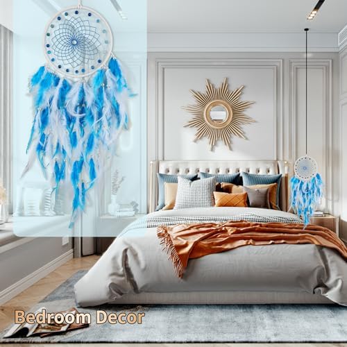 Blue Dream Catchers Handmade with Crystal Beads