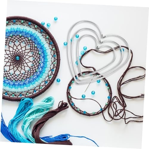 Cloth Metal Ring Dreamcatcher Set 9pcs Heart Shape Hoops