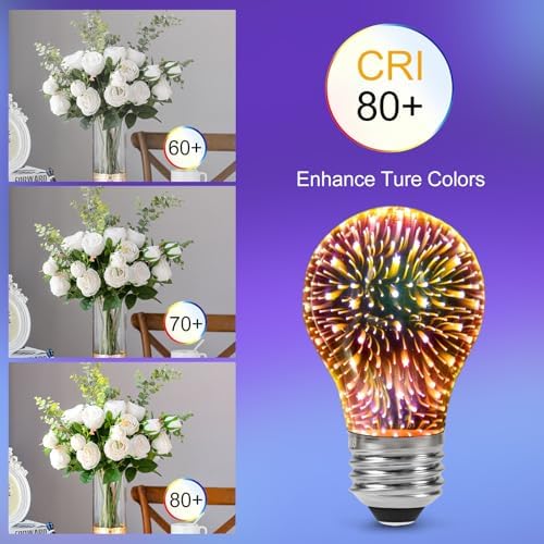 2-Pack Infinite Fireworks LED Light Bulbs E26 Base 2W