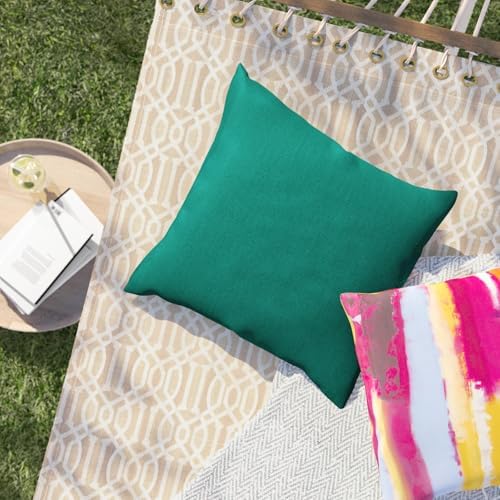TRP Reversible Square Throw Pillow 20x20 Inches Teal Blue Green