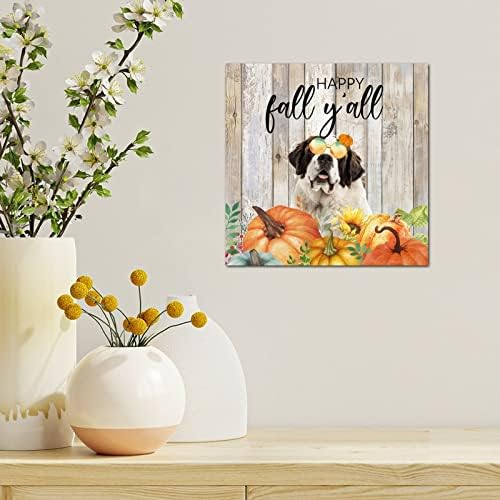 Thanksgiving Hello Fall Decorative Wood Sign 10x10in