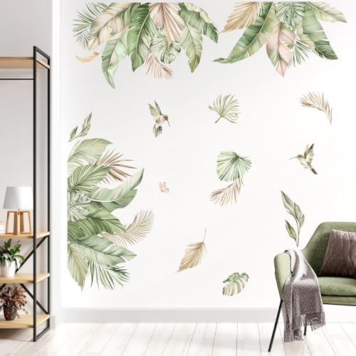 Decalmile Boho Tropical Leaf Wall Decals