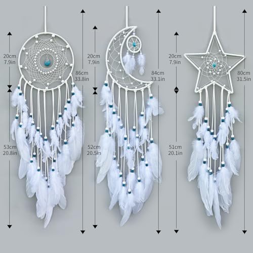 3 Pcs Sun Moon Star Dream Catcher Wall Decor