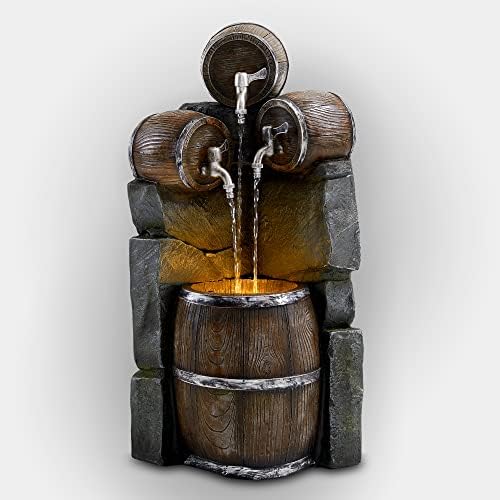 ExacMe Water Fountain with LED Lights for Garden and Backyard