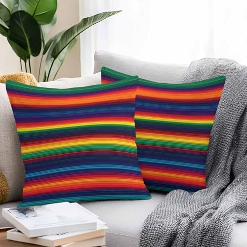 Litter Star Waterproof Pillow Covers 24x24 Inches 2 Pack Mexican Stripes Ethnic Style