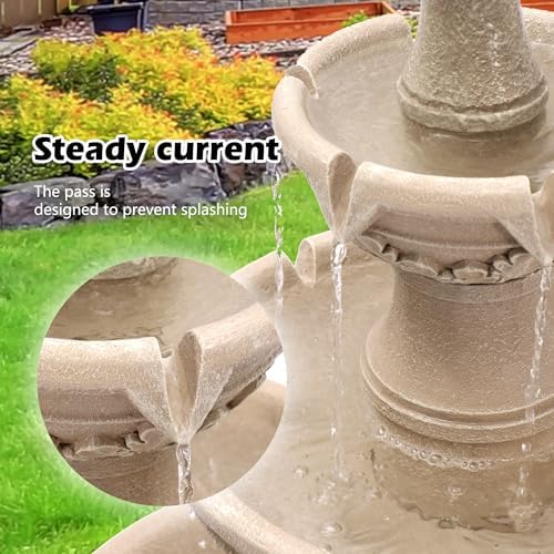 TITIMO 48 Inch Freestanding Water Fountain with 3-Tier Roman Pillar Style