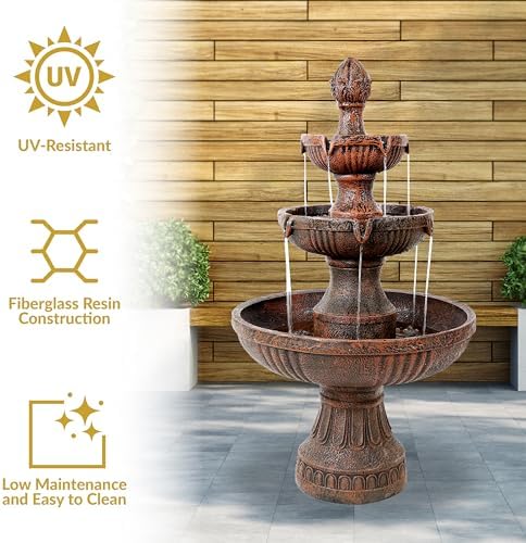 Sunnydaze Flower Blossom 43 Inch Electric Fountain