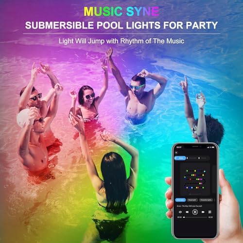 CREPOW RGB Pond Lights Set of 10 with Bluetooth Control