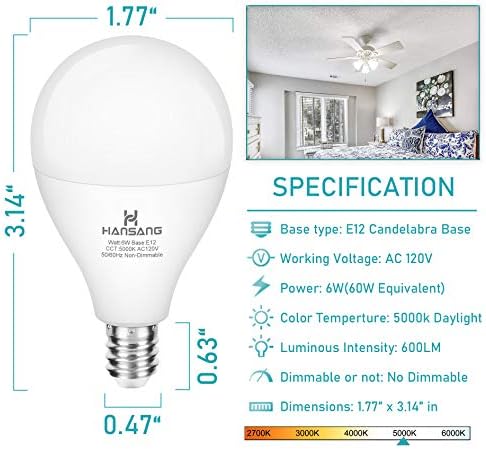 Hansang LED Ceiling Fan Light Bulb 8 Pack