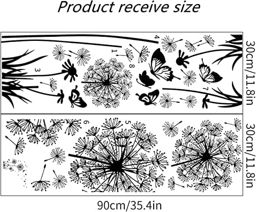 Arawat Dandelion Wall Decals 2 Set Butterfly Flower Stickers Murals