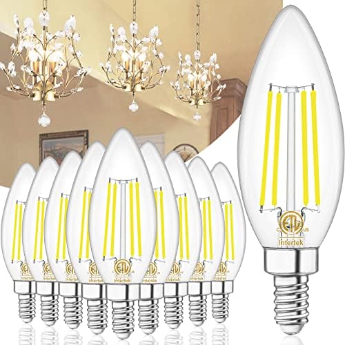 10 Pack Dimmable E12 LED Candelabra Bulbs 4W 4000K Natural Daylight