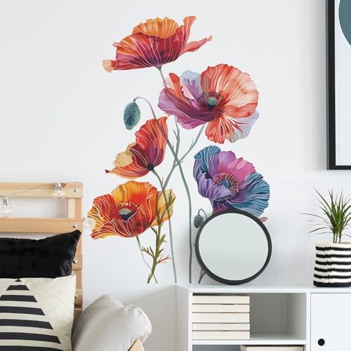 TUOKING Pasted Flowers Wall Decals Peel and Stick Murals