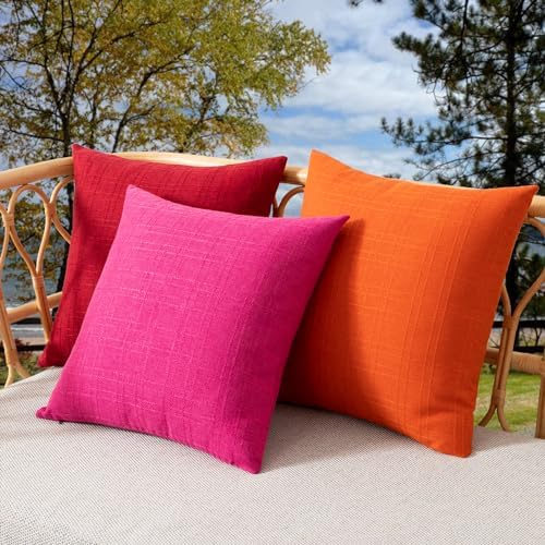 Kevin Textile 2 Pack Waterproof Pillow Covers Hot Pink Checkered