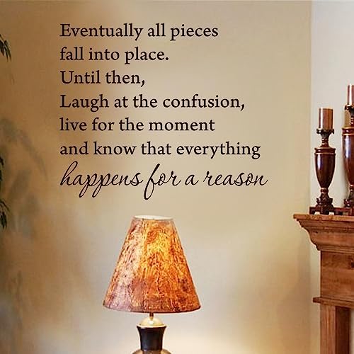 Eventually All Pieces Fall into Place Wall Decal Inspirational Quotes Art Sticker