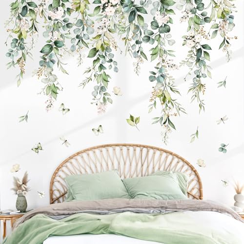 Wondever Hanging Vines Wall Decals for Bedroom Living Room