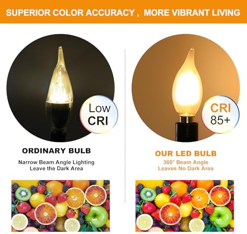 Decoaui E12 LED Chandelier Light Bulbs 6-Pack