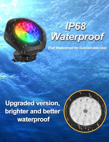 CREPOW RGB Pond Lights Set of 10 with Bluetooth Control