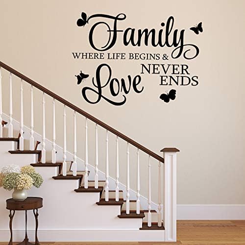 Outus 2 Sheets Family Vinyl Wall Decor Stickers Black
