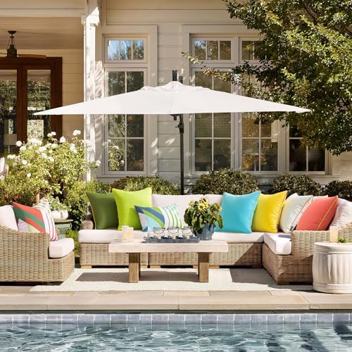 Phantoscope 2-Pack Waterproof Throw Pillow Covers with Contrast Piping