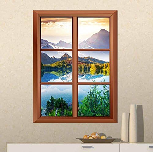 Wall26 Removable Wall Sticker - Fantastic Sunny Day in Mountain Lake