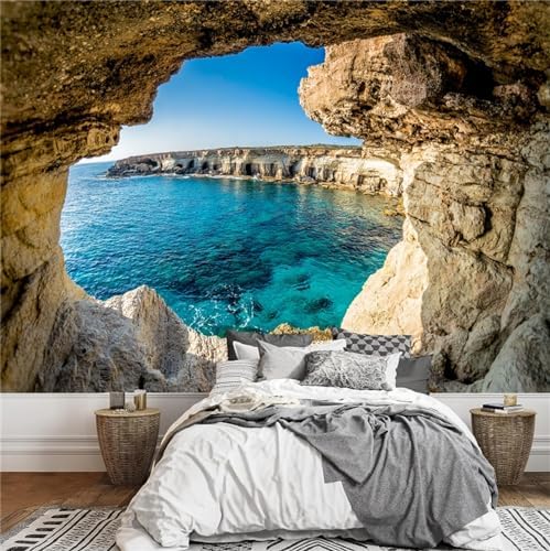 FLFK 3D Wall Murals Peel and Stick Sea Caves Landscape 1417x984