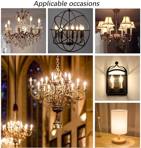 LED Frosted Candelabra Bulbs 4W 6 Pack Dimmable Soft White 3000K