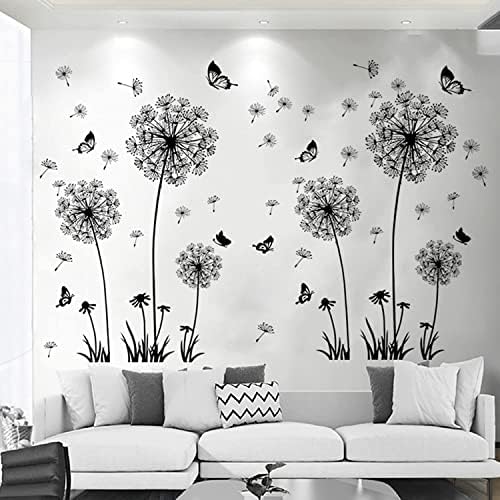 Arawat Dandelion Wall Decals 2 Set Butterfly Flower Stickers Murals