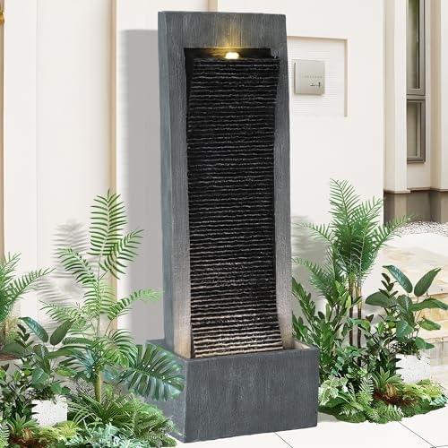 Dephet 496 Inch Freestanding Water Fountain with LED Light