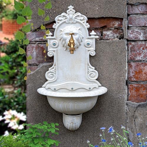 Sungmor Wall Mounted Garden Sink with Lion Head Faucet