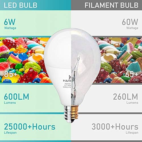 Hansang LED Ceiling Fan Light Bulb 8 Pack