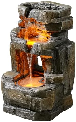 Kalona 3-Tier Outdoor Water Fountain with LED Lights