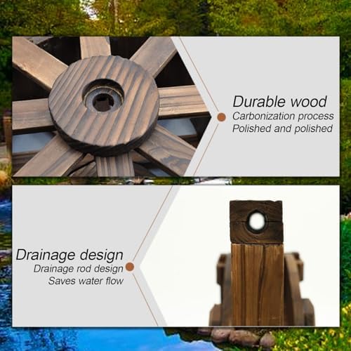Water Wheel Fountain Outdoor Garden with Stand