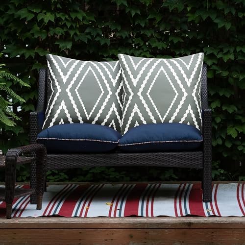 Adabana Waterproof Outdoor Throw Pillow Covers Set of 2 Boho Gray Geometric