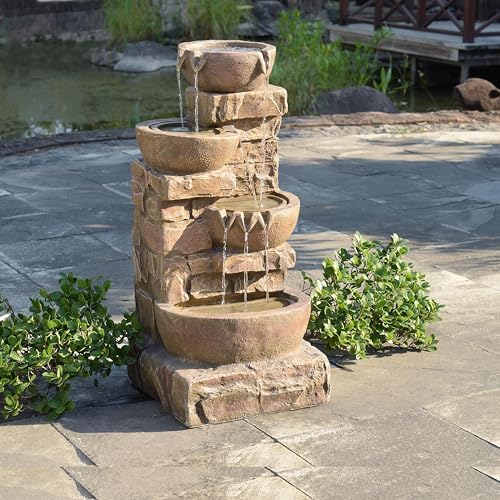Teamson Home 3327 Inch Freestanding Water Fountain with LED Lights