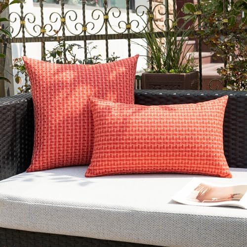 Kevin Textile Waterproof Throw Pillow Covers Pack of 2 Red 18x18 Inch