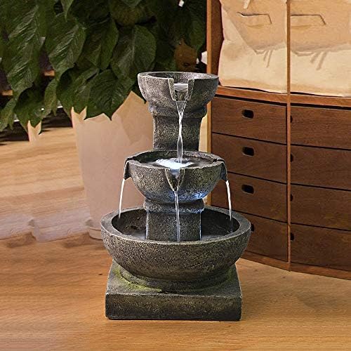 PeterIvan Outdoor Waterfall Fountain with LED Lights